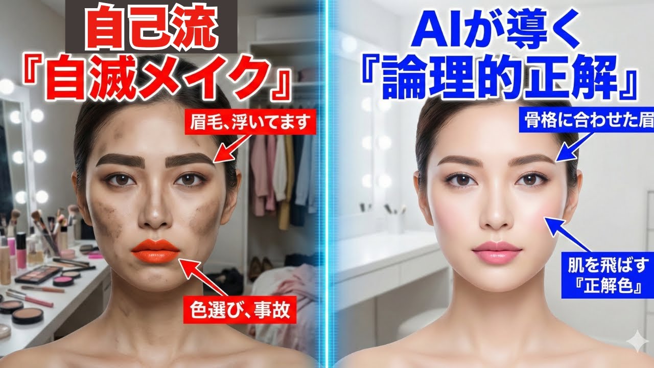 【無料配布】AIで「あなたのメイクの正解」が判明。コピペで作る『顔面の取扱説明書』が整形級