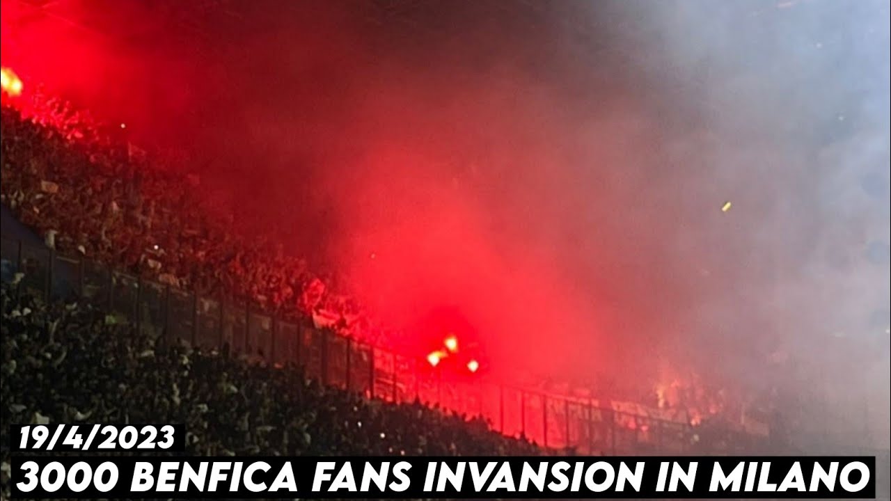 3000 BENFICA FANS INVANSION IN MILANO || Intermilan vs Benfica 19/4/2023