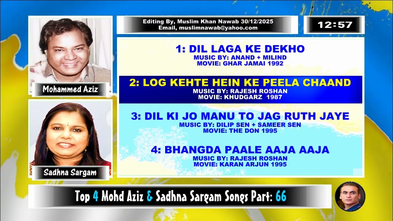 Mohd Aziz & Sadhna Sargam Top 4 Duets Songs Part, 66
