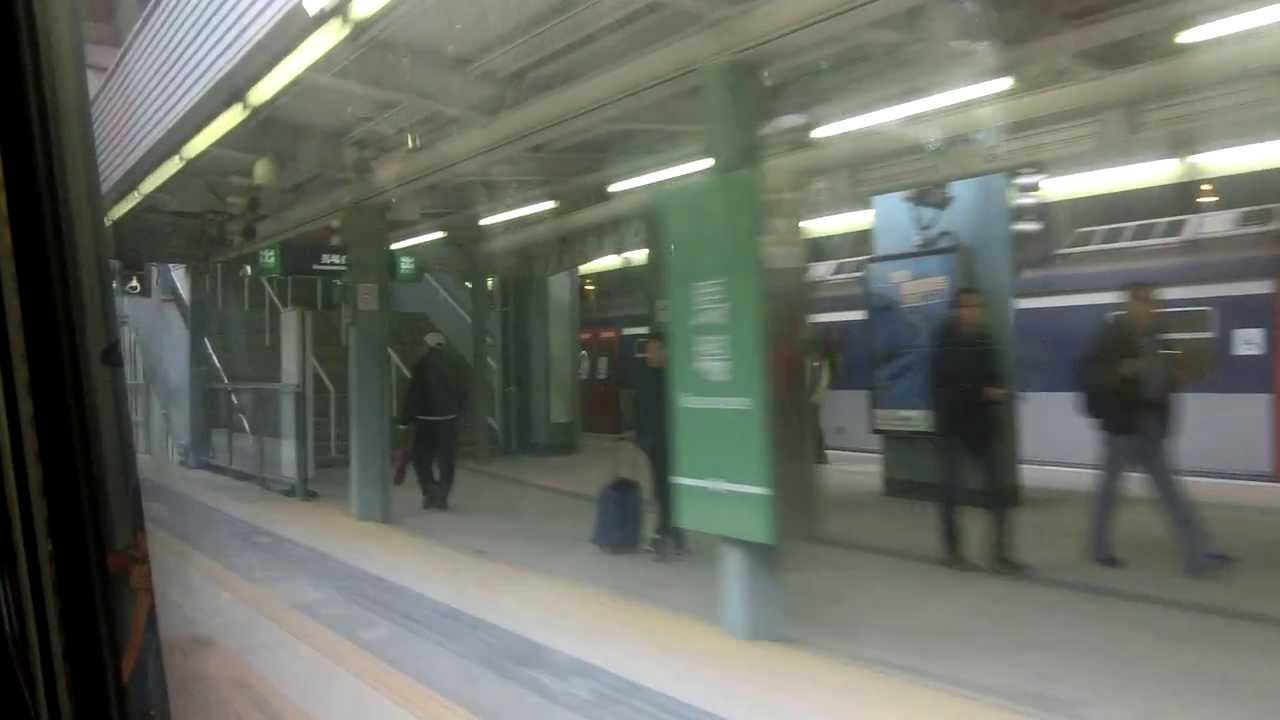 {ERL} Riding MLR train arrive MTR Racecourse Station and meet T808 Guangzhou Through Train
