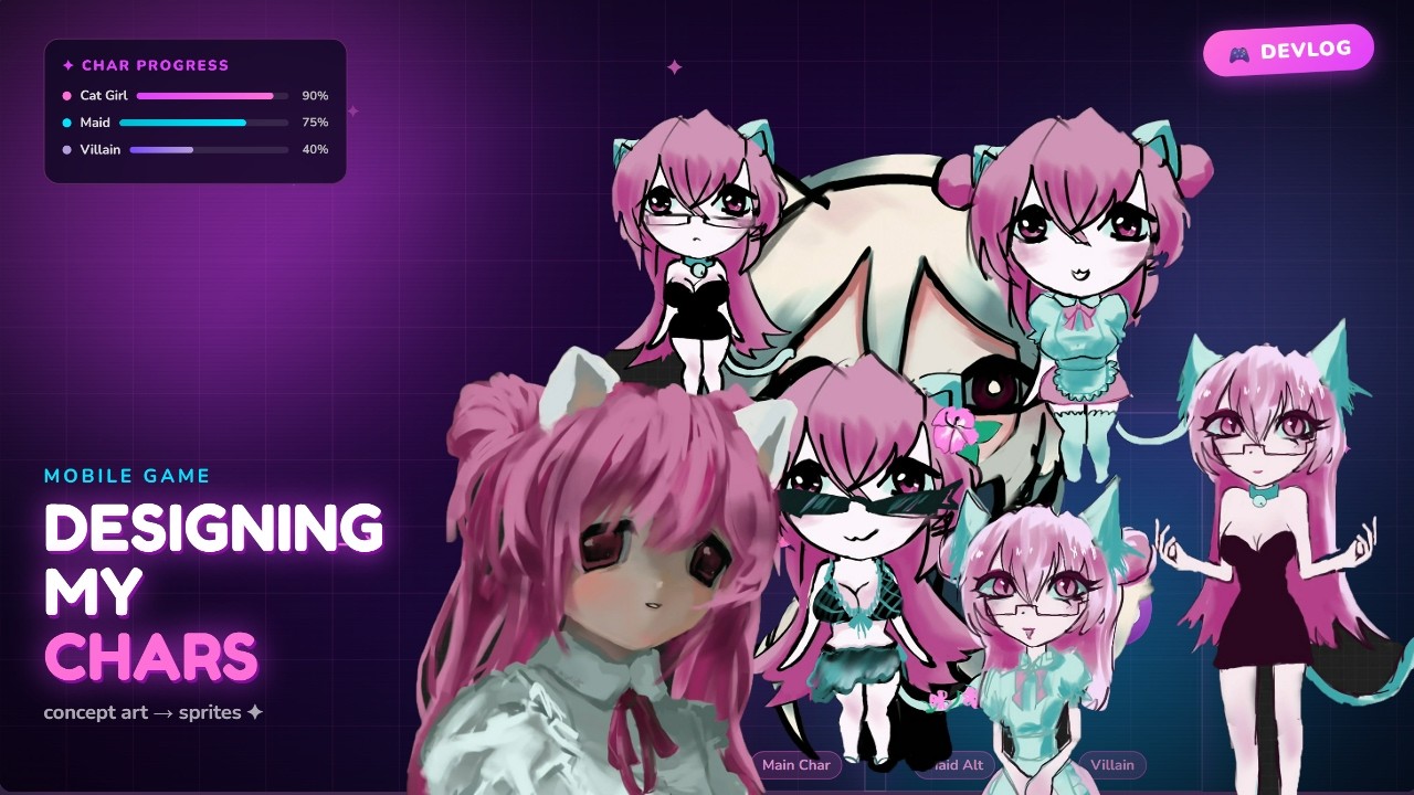 Designing Characters For My Mobile Game (from Sketch to Sprite!)