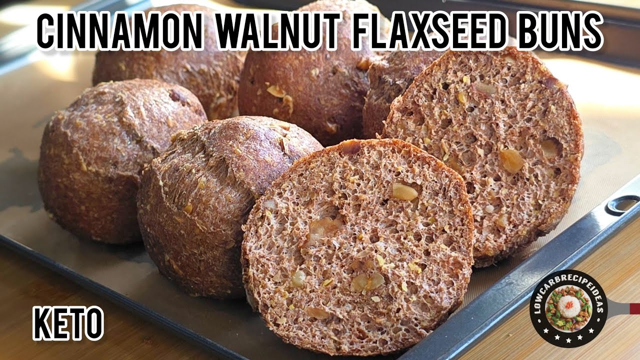 Keto Cinnamon Walnut Flaxseed Buns | Incredibly light & airy | Soft & fluffy | So aromatic!