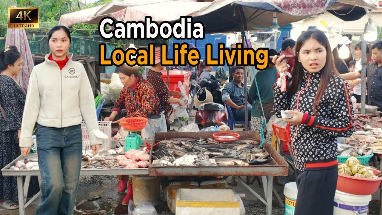 4K Poor Market Tour Cambodia Life in Phnom Penh Other Side 2025 | #market