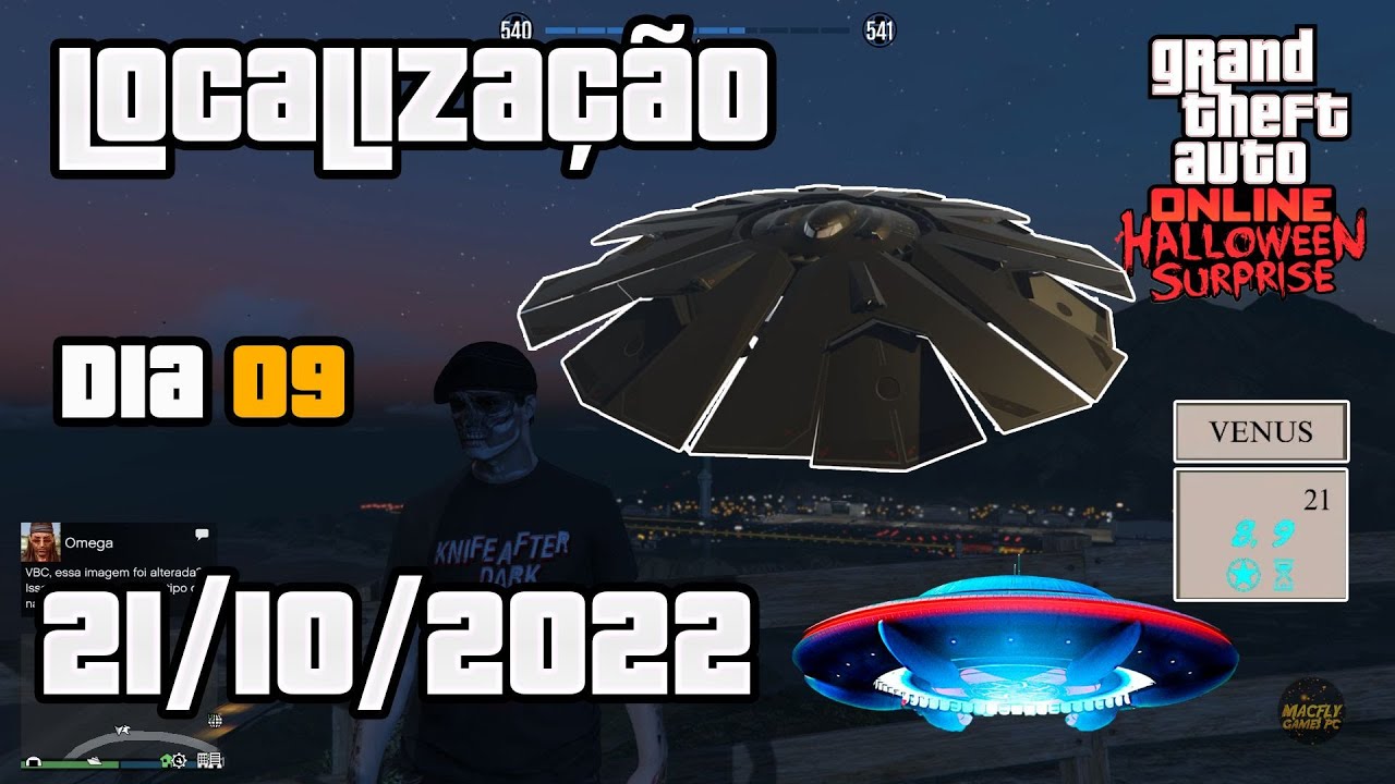 GTA ONLINE EVENTO DE HALLOWEEN TURISMO ALIEN OVNI (SIGHTSEEING UFO) LOCALIZAÇÃO [DIA09] 21/10/2022