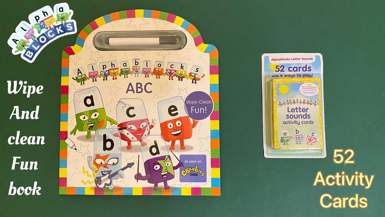 Alphablocks ABC wipe and clean fun book and 52 activity cards 👍😀😍