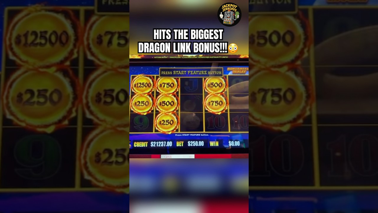 HITS THE LARGEST DRAGON LINK BONUS!!! #casino #slot #lasvegas #jackpot #shorts #youtubeshorts