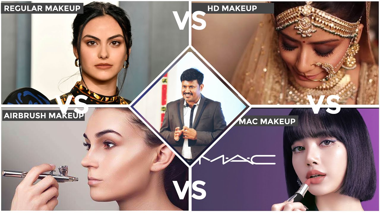 Regular Makeup vs HD Makeup vs MAC Makeup vs AirBrush Makeup | Rajkrish |Detailed explanation|Tamil