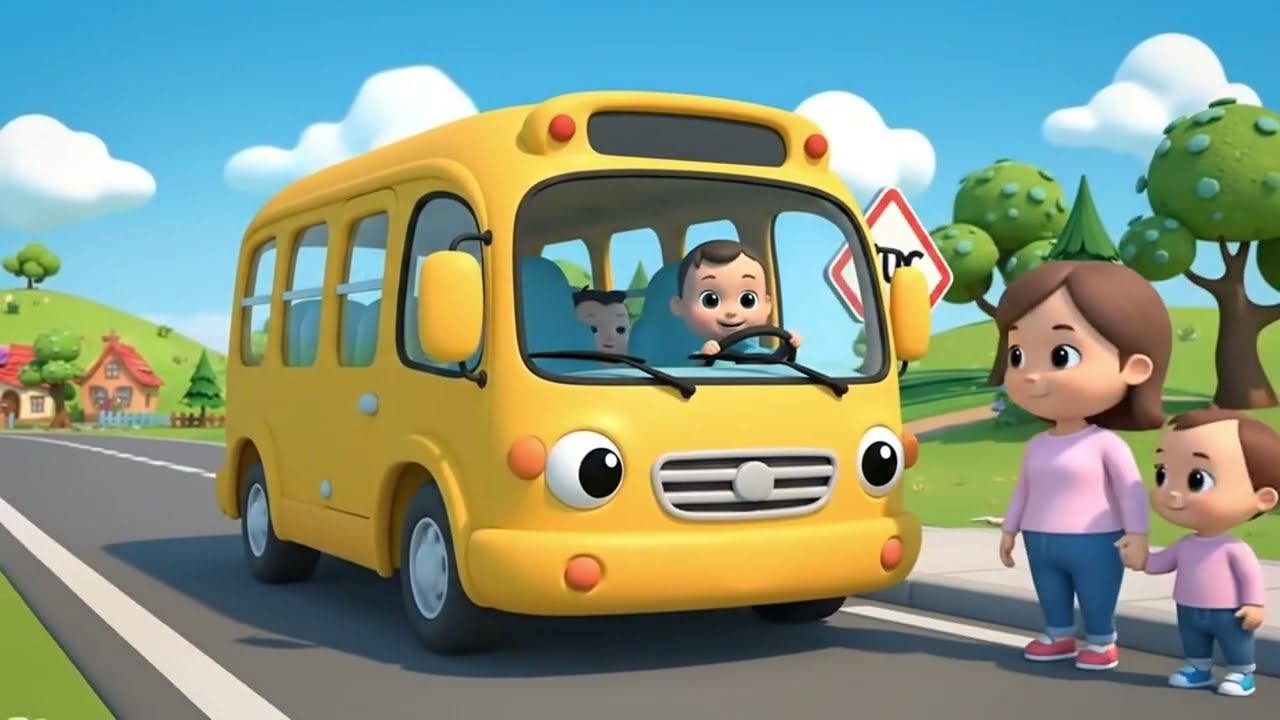 Wheels on bus | The Wheels on the Bus Go Round and Round | Nursery Rhymes & Kids Songs 🚌