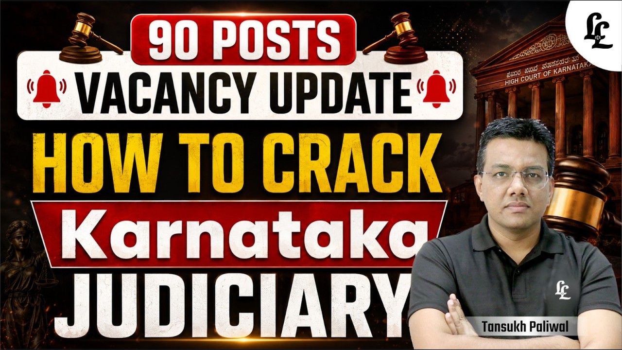 Karnataka Judiciary 2026 | 90 Posts Vacancy Update  Complete Preparation Strategy by Tansukh Paliwal