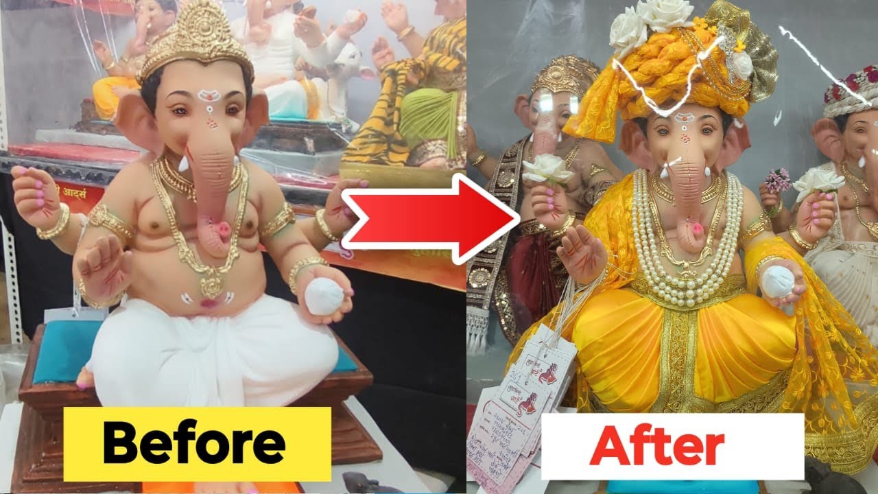 छोट्या कलाकारांन बाप्पाला नेसवली सुंदर पगडी | Easy feta making Ganpati at home |feta making