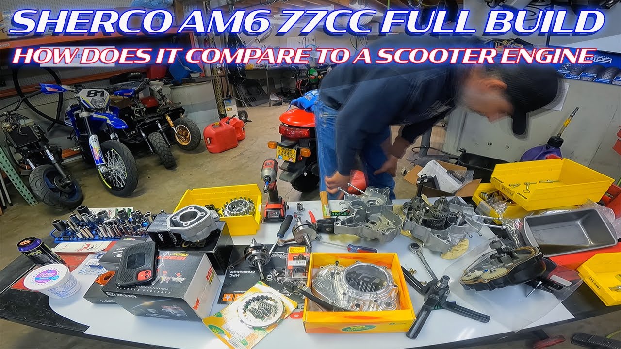 Brandon builds AM6 engine  77cc Big bore with crank | Sherco Supermoto