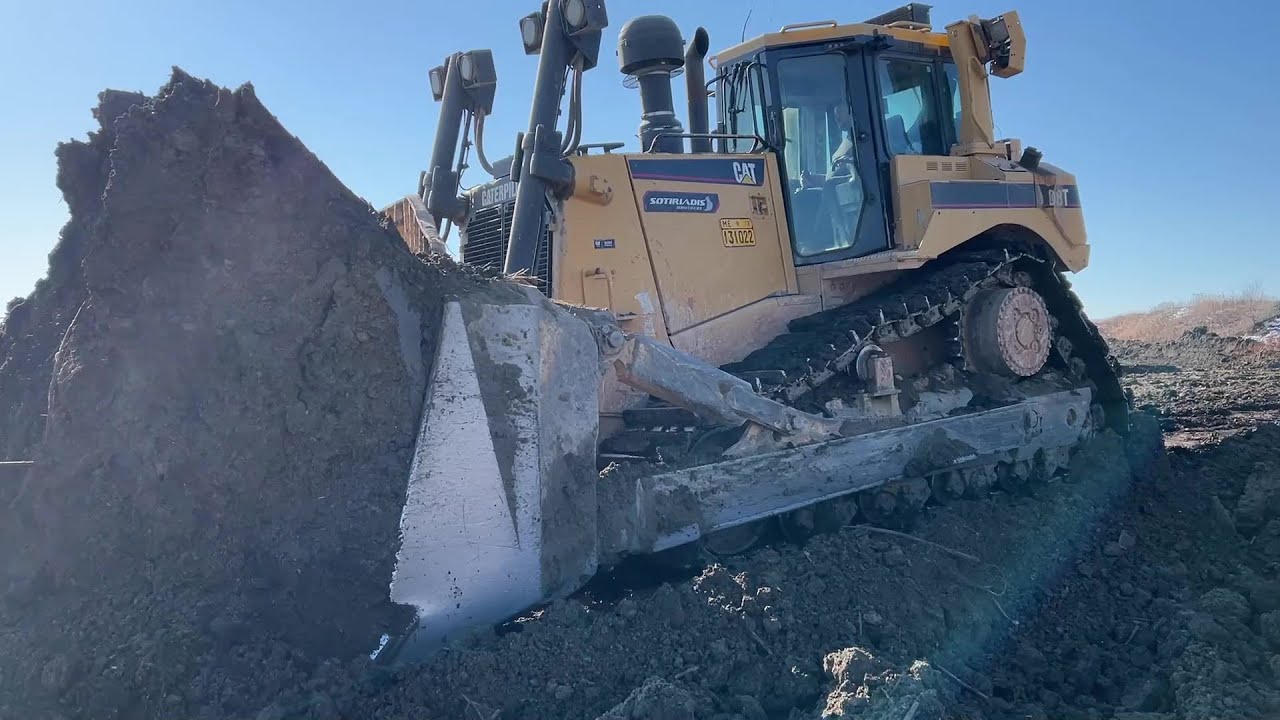 Caterpillar D8T Bulldozer Leveling The Ground For Solar Project - Sotiriadis Construction Works