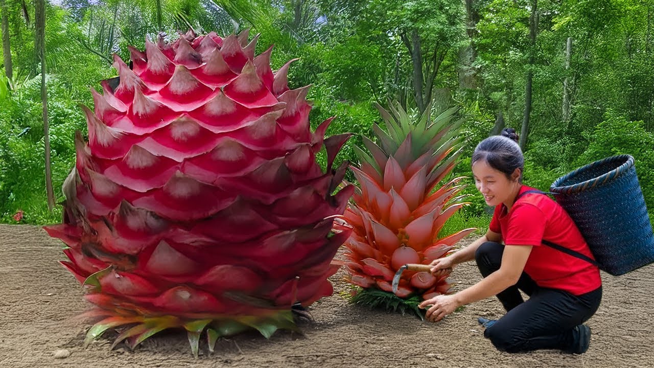 Harvest A Lot Of Red Pineapple Snake Hybrid in Wild Goes to Market Sell | Susan Daily Life
