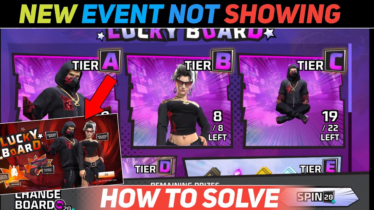 LUCKY BOARD EVENT 😯 NOT SHOWING PROBLEM || LUCKY BOARD EVENT 😯 GLITCH FREE FIRE