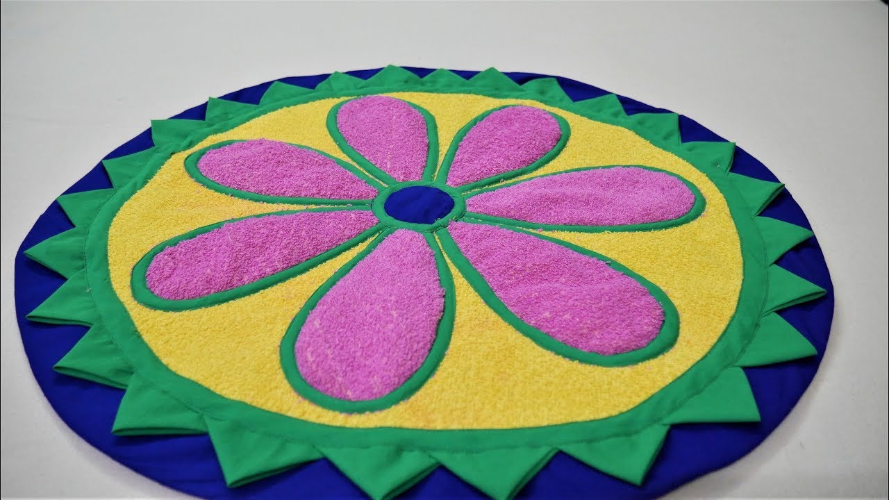 Reuse Old Towel To Make a Beautiful Table Mat/Floor Mat/Doormat/Puja Aasan/Carpet