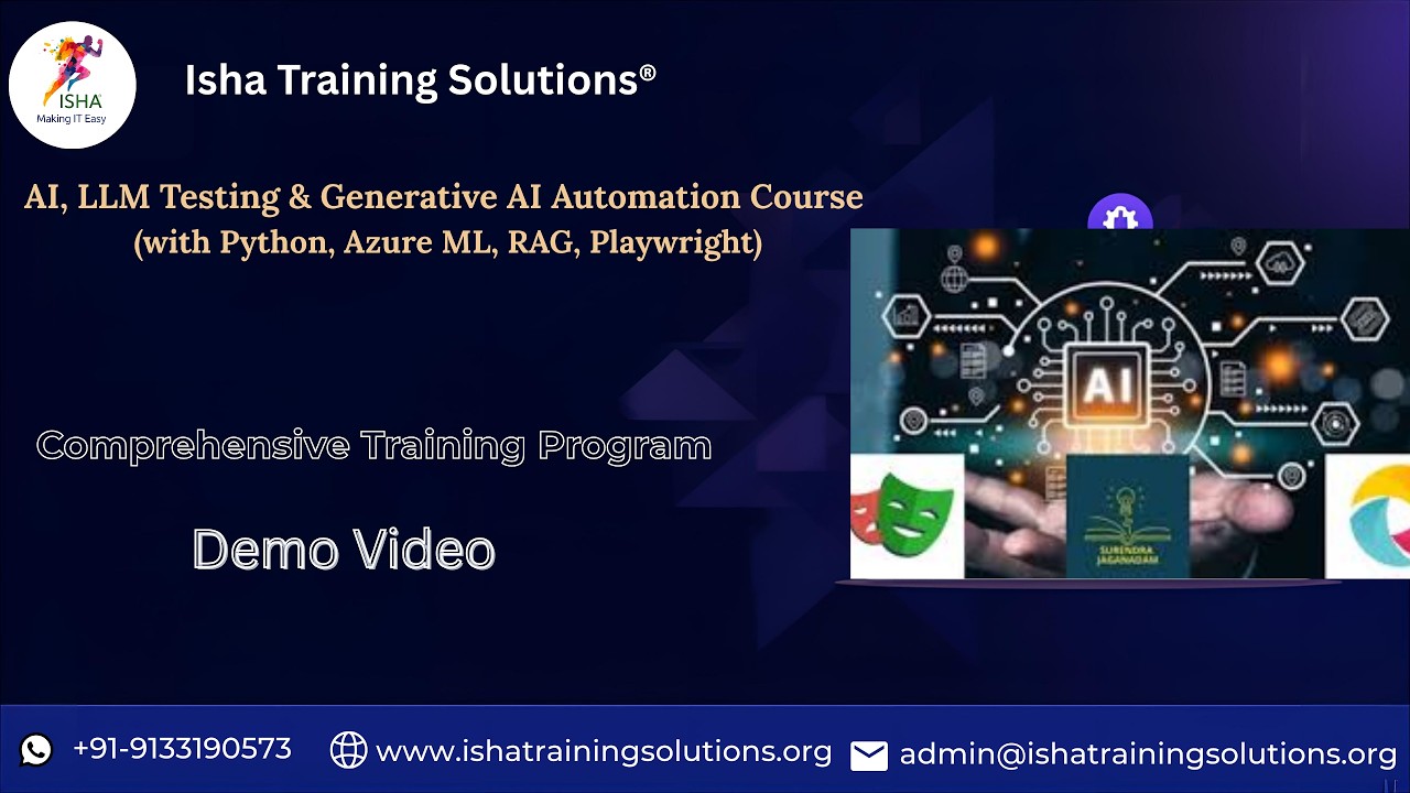 AI, LLM Testing Demo video on 3rd March 2026. Call/ WhatsApp on +91-9133190573 to Enroll