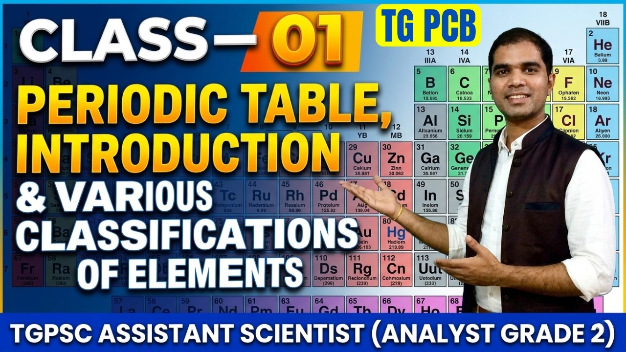 CLASS-01 | PERIODIC TABLE | TGPSC ASSISTANT SCIENTIST (ANALYST GRADE 2) |TG PCB | BIOGENESIS