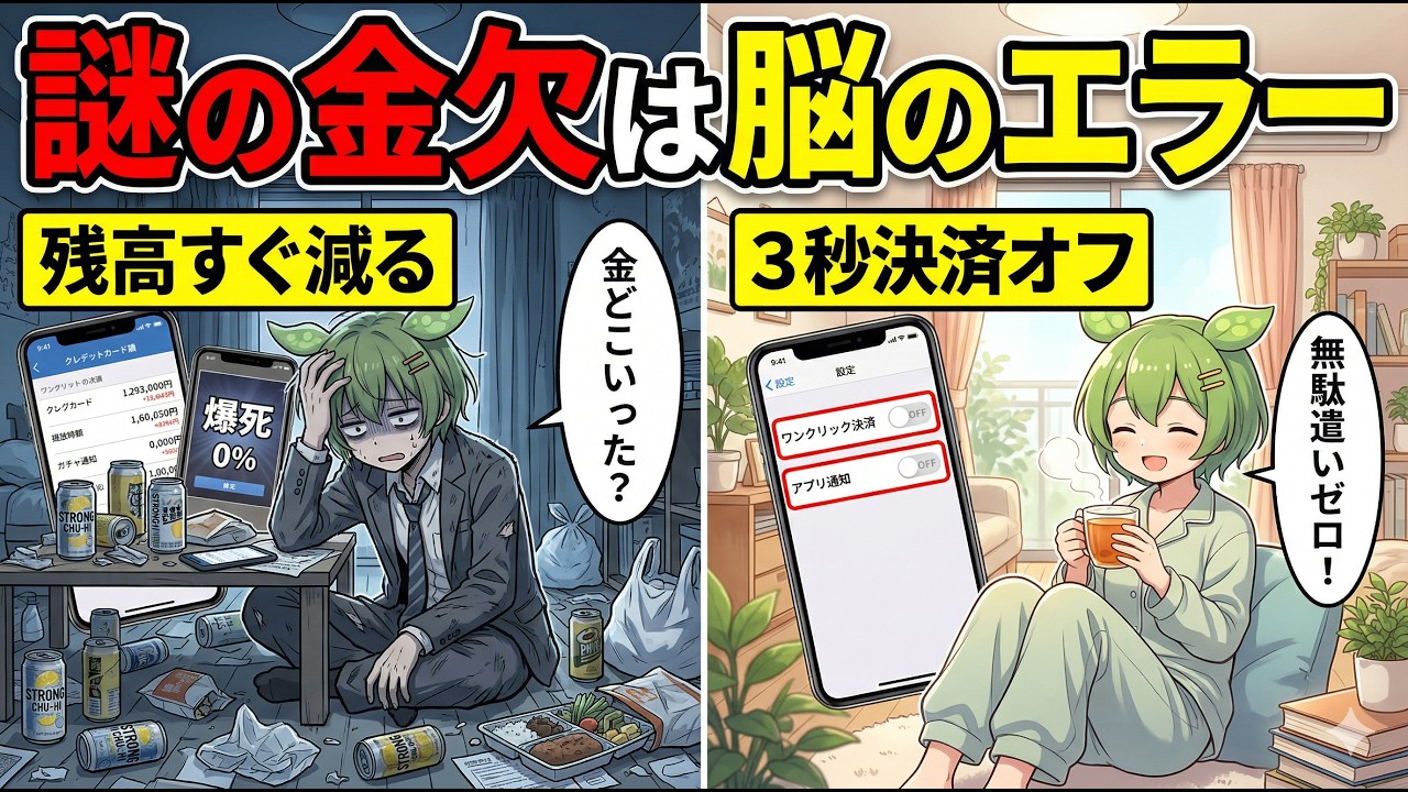 【脳科学】なぜかお金が貯まらない原因は「マイクロ浪費」。ストレスによる無駄遣いをやめる3つの最強防衛術【ずんだもん＆ゆっくり解説】