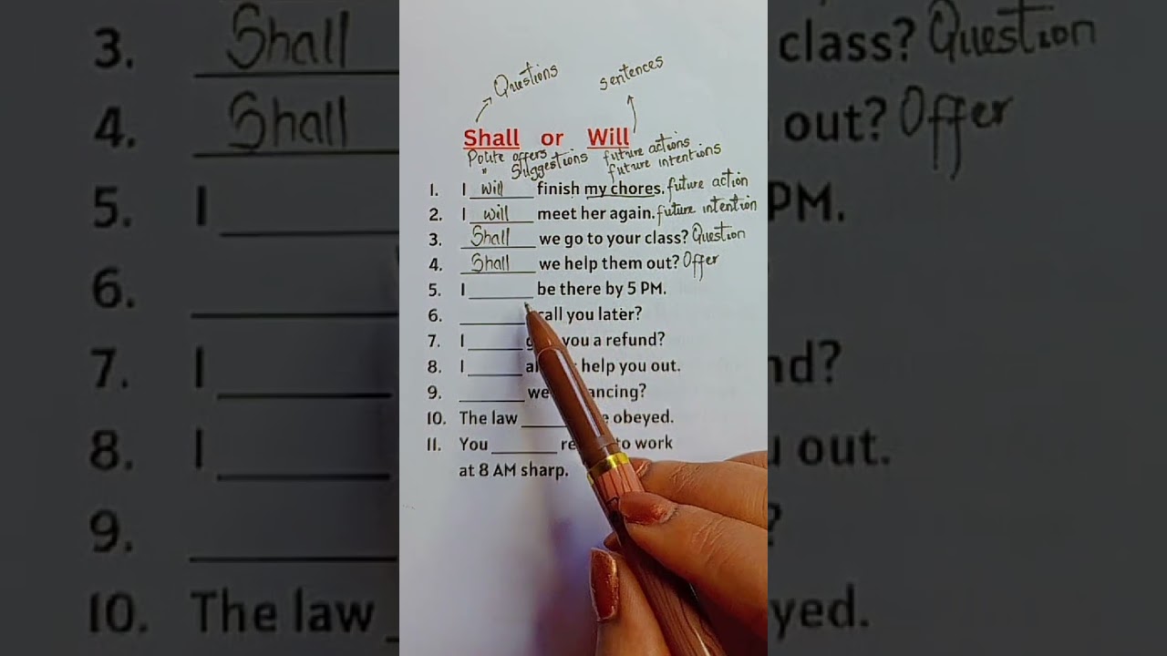 SHALL vs WILL | What's the Difference? English Grammar Exercise