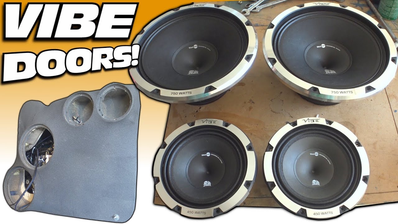 NEW Door Speakers w/ Vibe Audio BLACK DEATH!! Installing Speaker in Custom Car Audio Door Pods