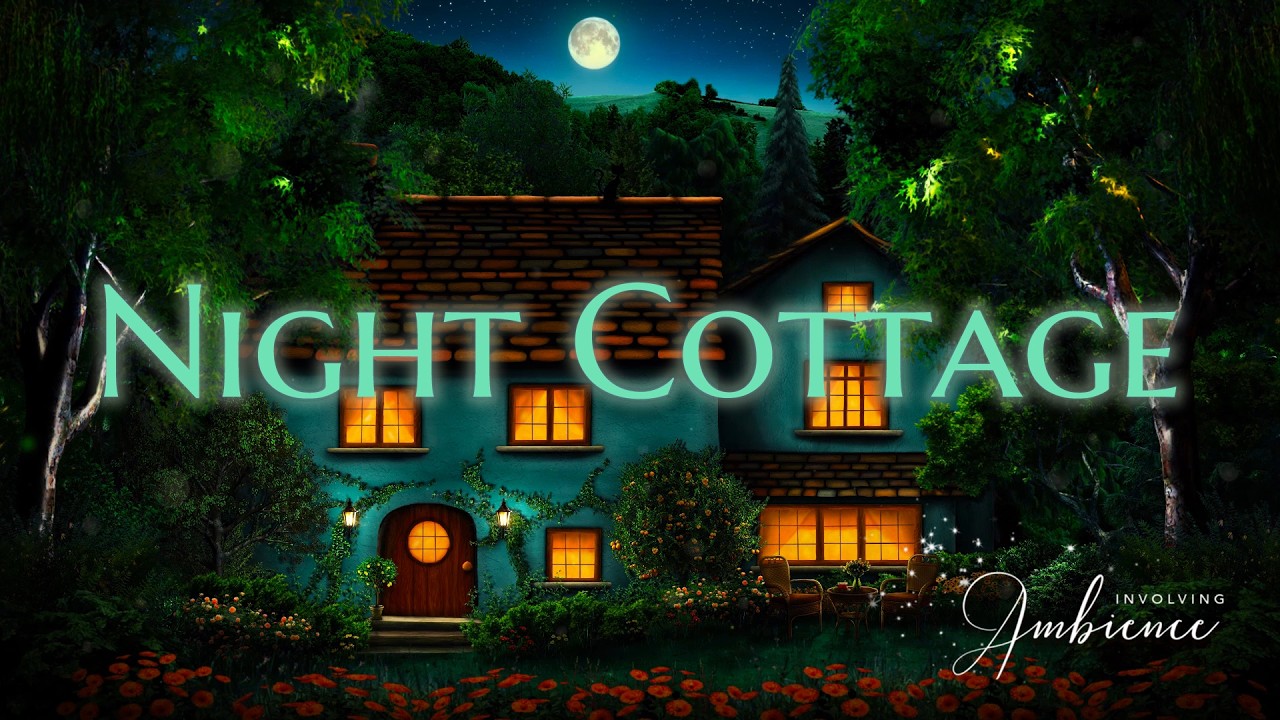 Cozy Summer Night Cottage ASMR Ambience 🦉🌠 Peaceful Summer Nature on Starry Night