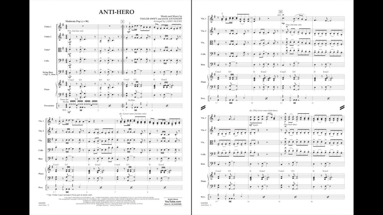 Anti-Hero arranged by Larry Moore
