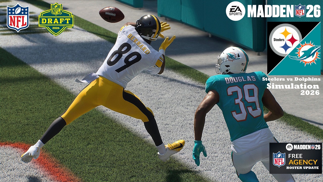 Madden 26: Питтсбург Стилерс против Майами Долфинс. Драфт + свободные агенты. Обновленный симулят...