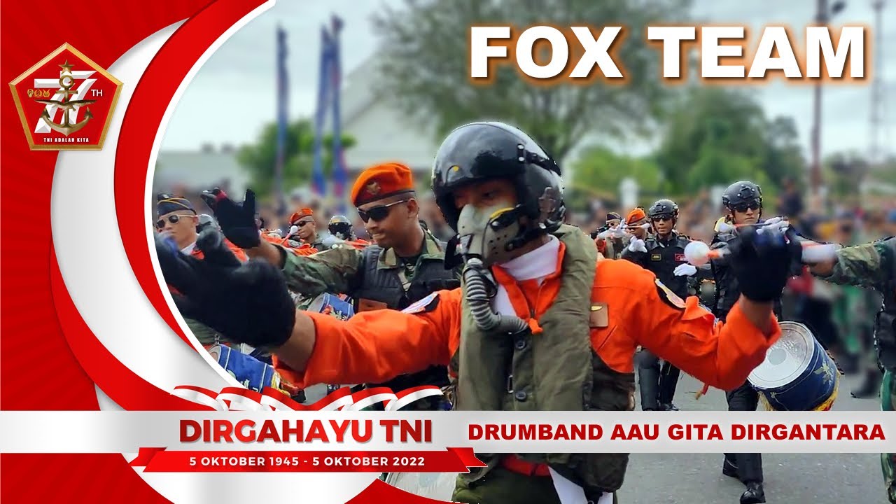 TENOR DRUM FOX TEAM DRUMBAND GITA DIRGANTARA AAU KIRAB HUT TNI KE 77 MALIOBORO JOGJA