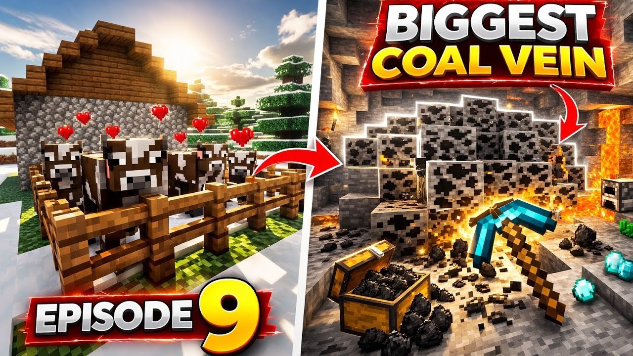 I FOUND THE BIGGEST COAL VEIN!!! | MINECRAFT SURVIVAL SERIES EPISODE 9