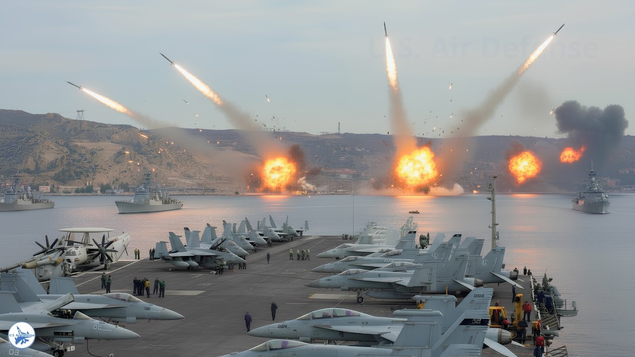 Iran on High Alert | US Aircraft Carrier Backed by Destroyers Launches Tomahawk Missiles