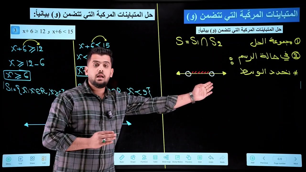 المتباينات المركبة (و) رياضيات للصف الثالث متوسط 
