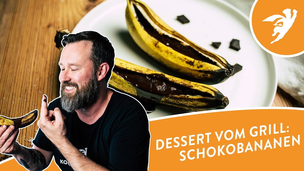 GRILLDESSERT: Gegrillte Banane mit Schokolade