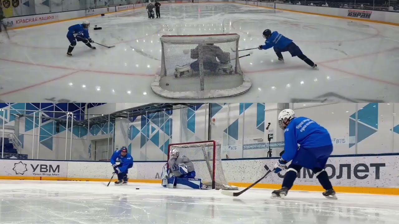 Атака 2x0 с лицевой линии / Hockey Goalie Training