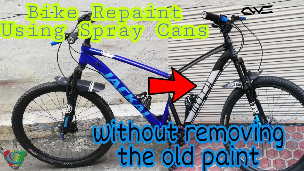 How To Repaint MTB Frame Using Spray Cans Without Removing Old Paint / Rebrand Custom Paint Job