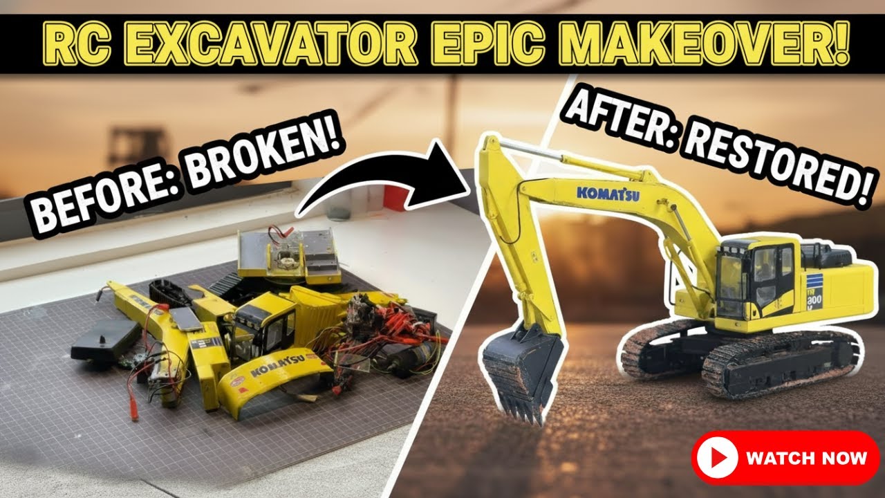 FULLY RESTORED Komatsu RC Excavator PC360 - From COMPLETE TRASH to 100% NEW