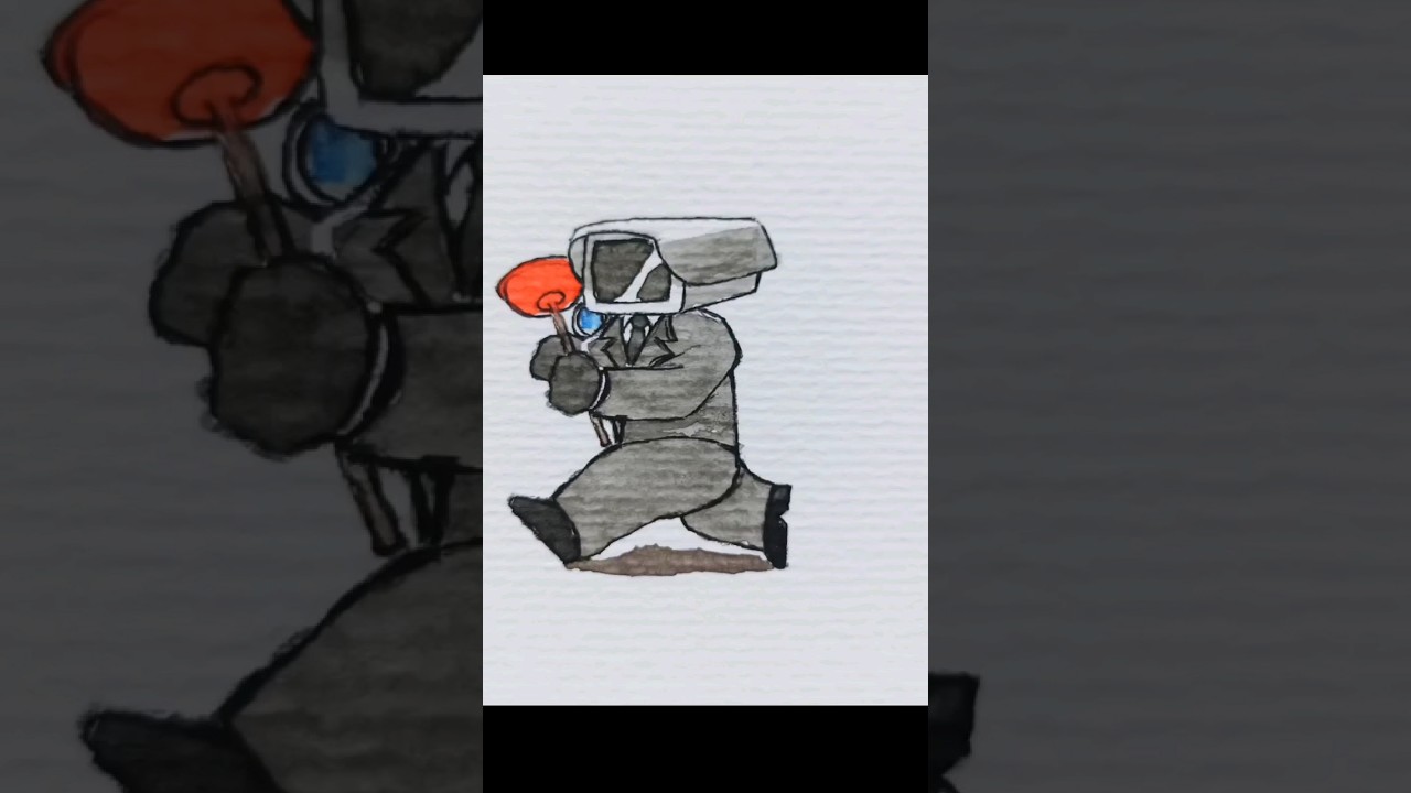 Drawing Cute Cameraman from Skibidi toilet 73 #skibiditoilet #drawing #cameraman