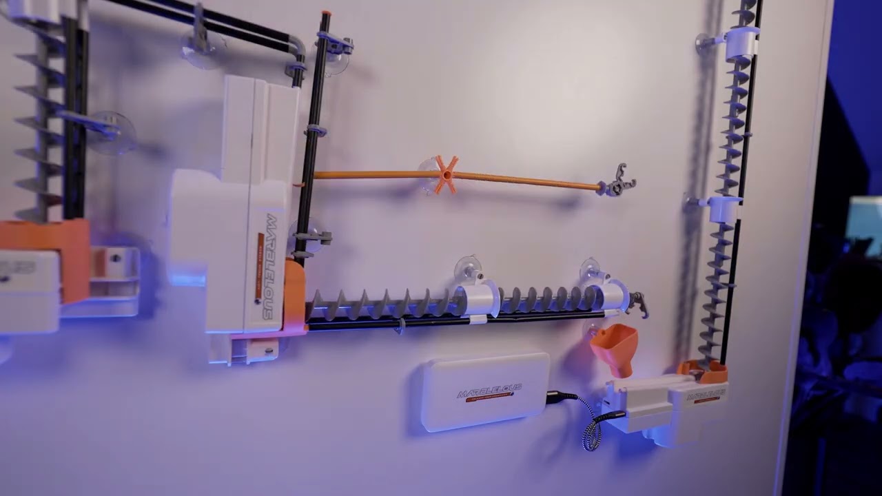 Vertical Marble Track with 4 Marble Spiral Lifts