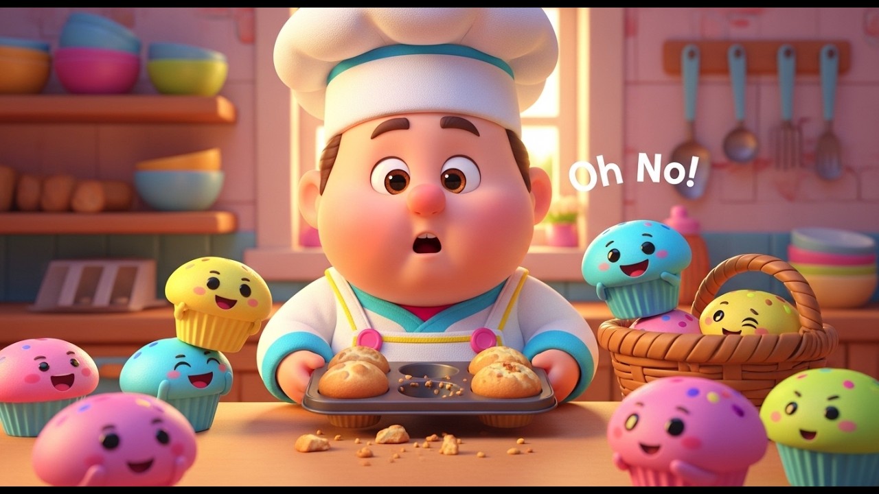 Muffin Man Runs Out of Muffins! 🧁😲 | Funny Bakery Adventure Song for Kids 🍪