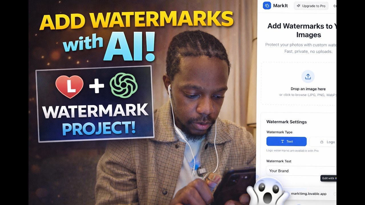 Building my AI watermark project in real time (Lovable + ChatGPT)