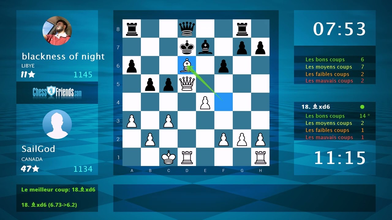 Analyse du jeu d'échecs : SailGod - blackness of night, 1-0 (par ChessFriends.com)