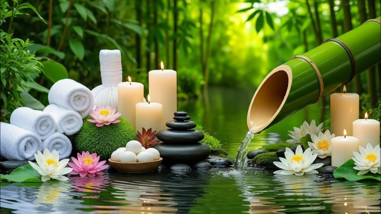 Soft Piano & Flowing Bamboo Water 🌿 Relaxing Ambience for Meditation and Focus
