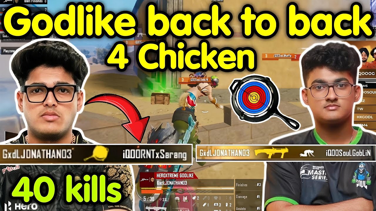 Jonathan pan Sarrang Goblin 🍳 Godlike back to back 4 wwcd 🔥 40 kills domination 🇮🇳