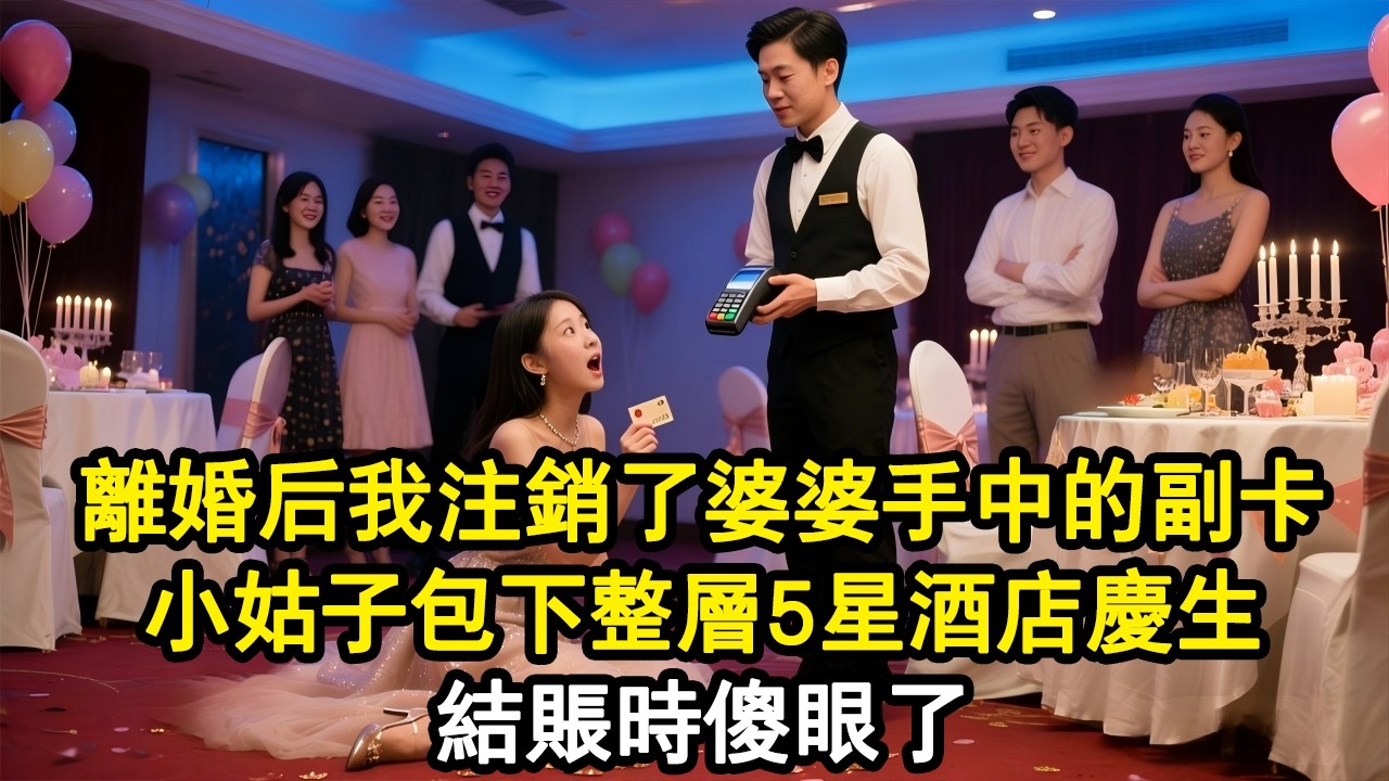 剛離婚不到1分鐘，我閃電註銷婆婆9張副卡，小姑子包下整層5星酒店慶生，結賬時傻眼了#家庭故事 #生活經驗 #為人處世