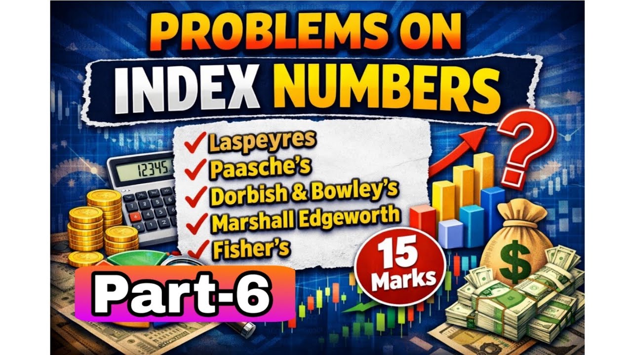  Laspeyres, Paasche, Dorbish & Bowley, Marshall Edgeworth, Fisher’s Method |15 Marks|Kannada|English