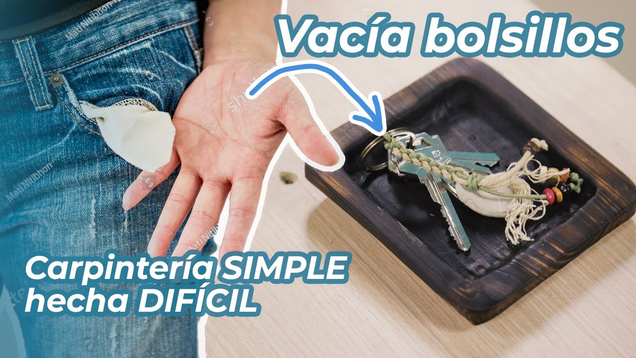 Usamos MIL técnicas de carpintería para hacer esta CHAPUZA - vaciabolsillos tallado a FUEGO