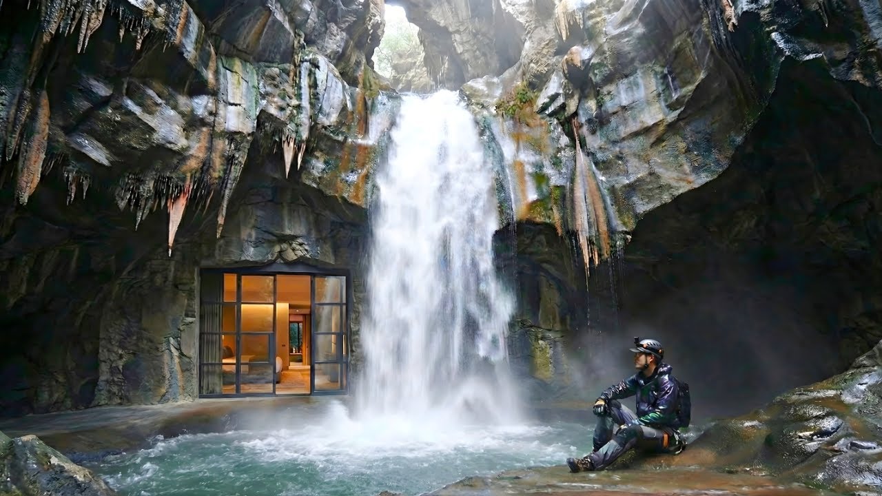 No One Knew There Was a House Behind This Waterfall (ASMR)