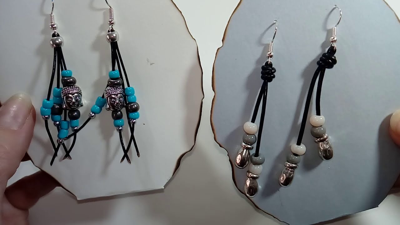 Pendientes de cuero que cuelgan