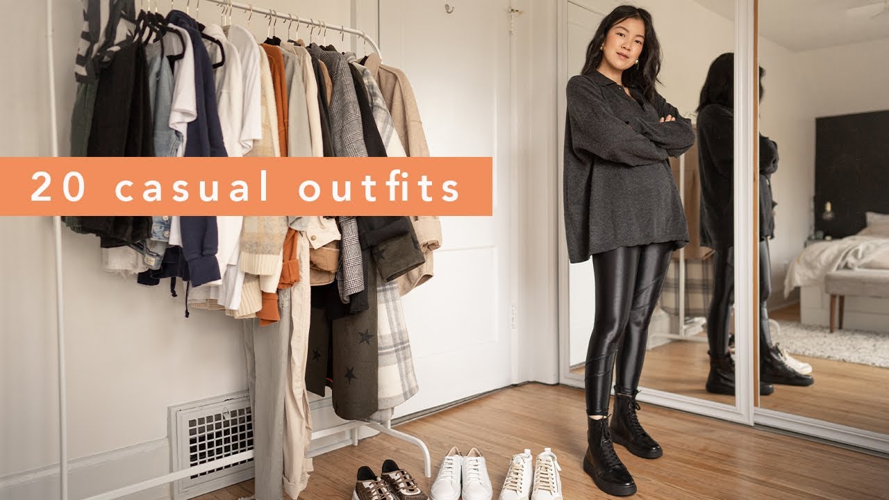 EASY AND CASUAL FALL OUTFIT IDEAS | 20 LOOKS + NEW SHOE TRY ON