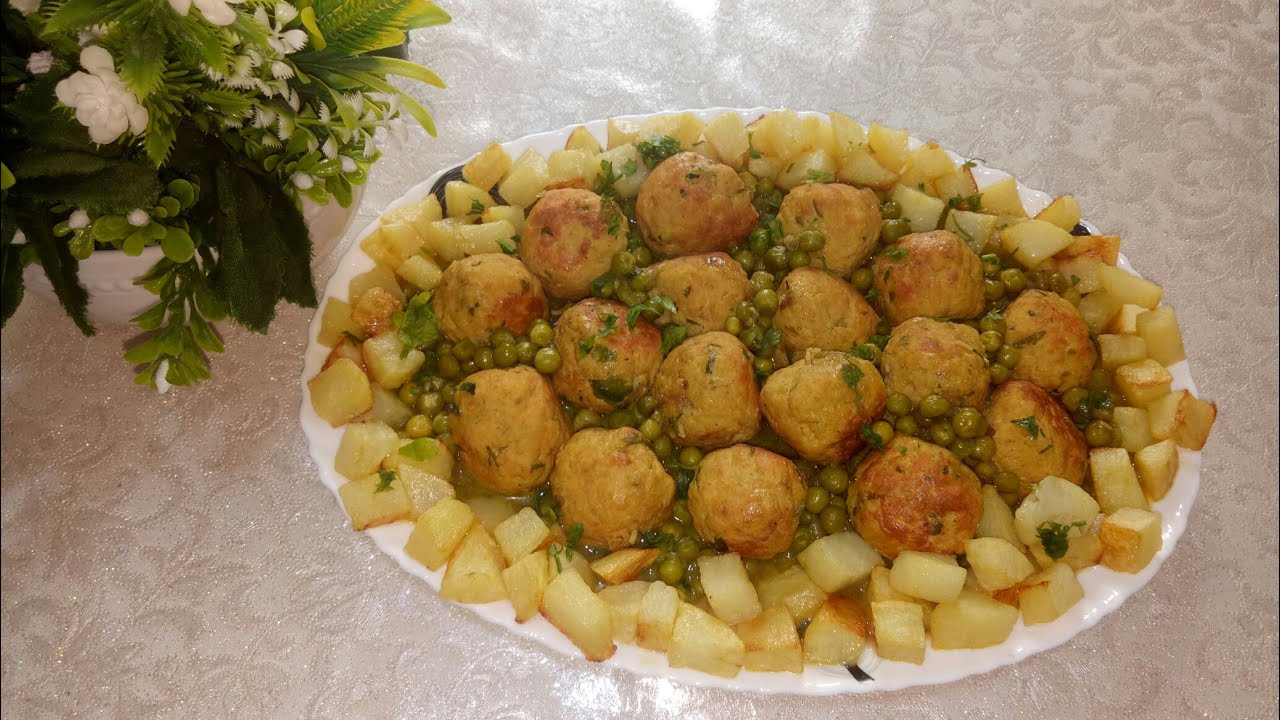 طاجين الجلبانة بكريات صدر الدجاج