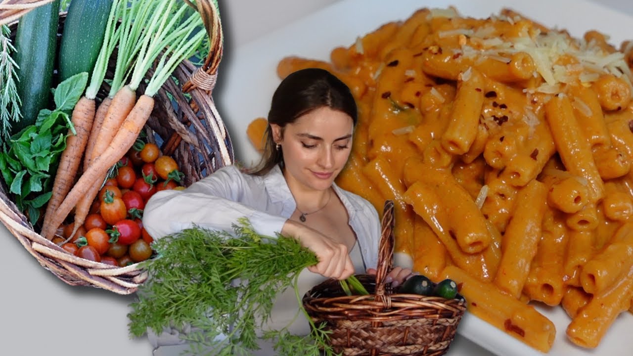Паста со скрытыми овощами | Готовим из продуктов с моего огорода
